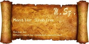 Mentler Szabina névjegykártya